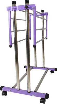 

Lakshaya Stainless Steel double pole 1 tier Steel Floor Cloth Dryer Stand(Purple)