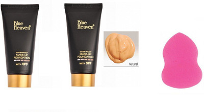 

Blue Heaven TUBE FOUNDATION NATURAL PACK OF 2 WITH BEAUTY BLENDER(Set of 3)