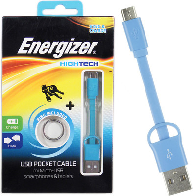

Energizer Hightech 8CM Short Durable Pocket Data Sync & Charge Micro USB Cable(Blue)