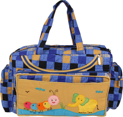 

MomToBe Checkered Printed Diaper Bag(Blue)