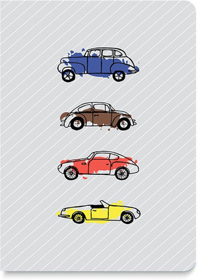 

inkFlap A5 Journal(FlapBook Premium Notebook - Cars, Light Grey)