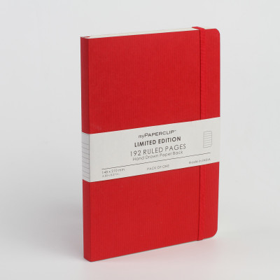 

Mypaperclip A5 Notebook(192 Ruled Pages Limited Edition, Red)
