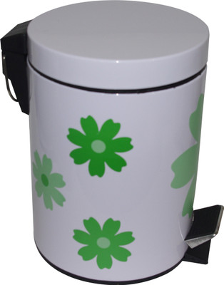 

TrendyFurnish Stylish Dustbin With Lid Stainless Steel, Plastic Dustbin(White, Green)