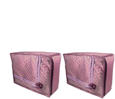 

Addyz Transparent Pack of 4 Pcs Large Satin Saree Salwar Suit Kamiz Cover Storage Bag(Purple)