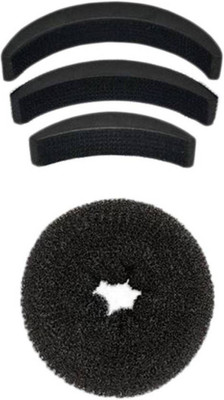 

Chanderkash Medium Donut Bun Maker With Bumpits Celebrity Look 4Pc Hair Accessory Set Hair Accessory Set(Black)