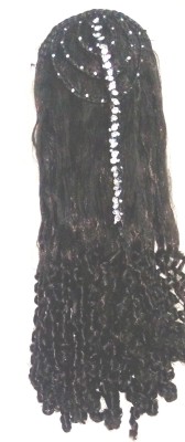 YASHANSH curly 22 inch hair extension with white stone and braid Hair Extension