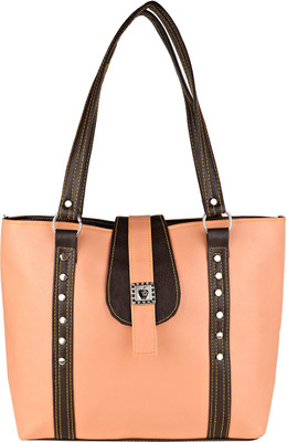 

Emblazon Hand-held Bag(Brown, Pink)
