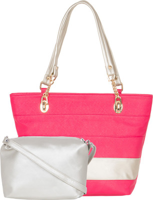 

Adisa Shoulder Bag(Pink, White, Silver), Pink;silver;white