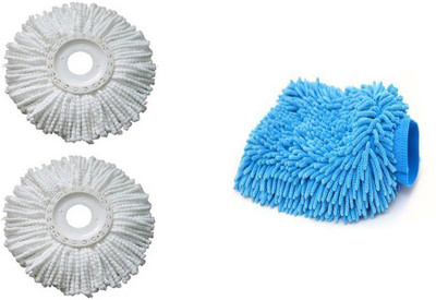 bajrang Combo of Mop Refill(02 pcs.) and Wet and Dry Microfiber Glove (01 pc.) Home Cleaning Set available at flipkart for Rs.220