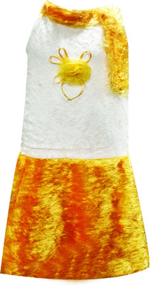

Fashionitz Girls Midi/Knee Length Party Dress(Yellow, Sleeveless