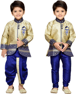 

AJ Dezines Boys Festive & Party Kurta and Dhoti Pant Set(Blue Pack of 1