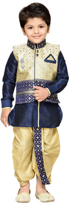 

AJ Dezines Boys Ethnic Jacket, Kurta and Dhoti Pant Set(Blue Pack of 1)