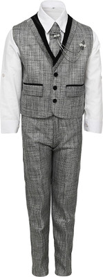 

AJ Dezines Boys Festive & Party Shirt, Waistcoat and Pant Set(Grey Pack of 1