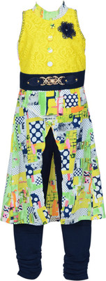 

Kid n Kids Girls Festive & Party Kurti and Legging Set(Multicolor Pack of 1, Multicolour