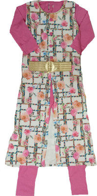 

Kid n Kids Girls Festive & Party Kurti and Legging Set(Multicolor Pack of 1, Multicolour