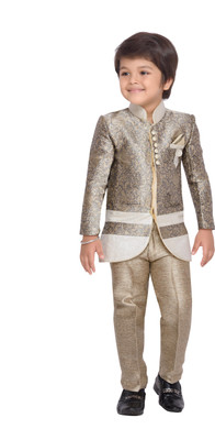 

AJ Dezines Boys Festive & Party Blazer and Pant Set(Brown Pack of 1, Fawn