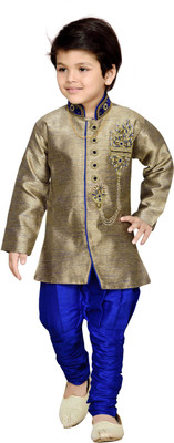 

AJ Dezines Boys Festive & Party Sherwani and Churidar Set(Blue Pack of 1