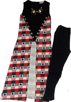 

Kid n Kids Girls Festive & Party Kurti and Legging Set(Multicolor Pack of 1, Multicolour