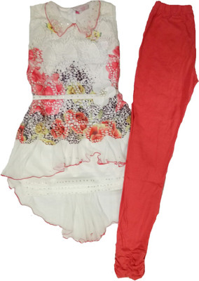 

Kid n Kids Girls Festive & Party Kurti and Legging Set(Multicolor Pack of 1, Multicolour