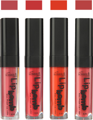 

Bonjour Paris Matte Lipstick(Nute-Irresistble Pink-Brick Orange-Wild Blush, 24 ml)