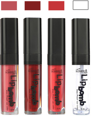 

Bonjour Paris Matte Lipstick(Nute-Brown-Irresistble Pink-Top Coat, 24 ml)