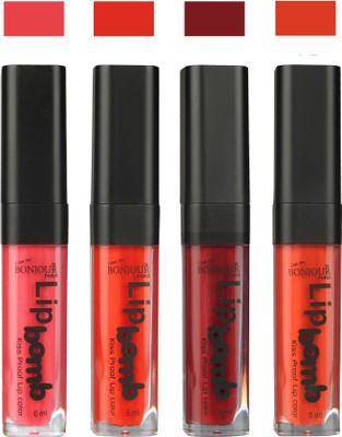 

Bonjour Paris Matte Lipstick(24 ml, Peach-Fire Orange-Mauve-Brick Orange)