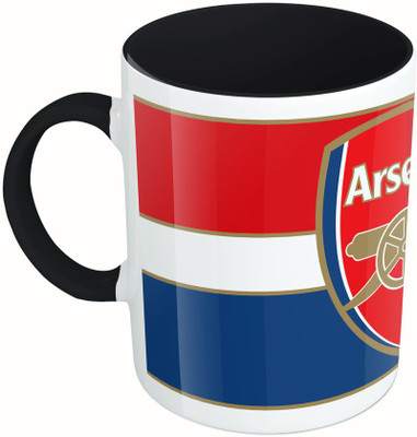 

MiiCreations Printed Two Tone Black And White Arsenal Football Club Ceramic Mug(325 ml), Multicolor