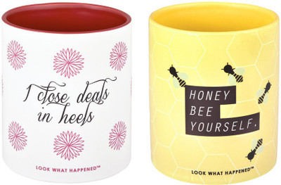 

LOOK WHAT HAPPENED MUG-CLOSEDEALHONEY - 1 Ceramic Mug(350 ml), Multicolor