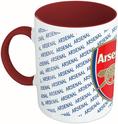 

MiiCreations Printed Two Tone Maroon And White Arsenal Football Team Ceramic Mug(325 ml)