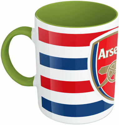 

MiiCreations Printed Two Tone Green And White Football Club Ceramic Mug(325 ml), Multicolor