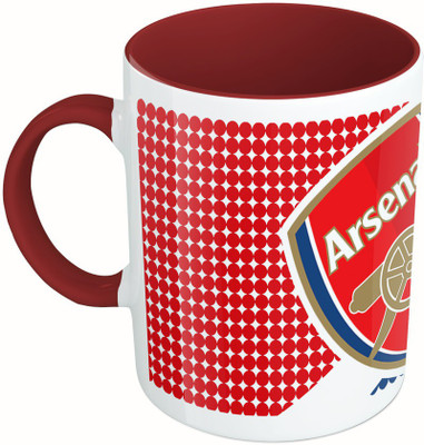 

MiiCreations Printed Two Tone Maroon And White Arsenal Club Ceramic Mug(325 ml)