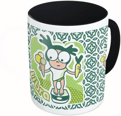 

MiiCreations Printed Two Tone Black And White Zodiac Sign Libra Ceramic Mug(325 ml), Multicolor