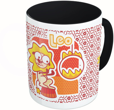 

MiiCreations Printed Two Tone Black And White Zodiac Sign Leo Ceramic Mug(325 ml), Multicolor