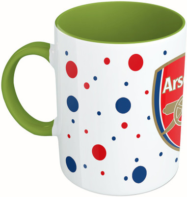 

MiiCreations Printed Two Tone Green And White Football Team Ceramic Mug(325 ml), Multicolor