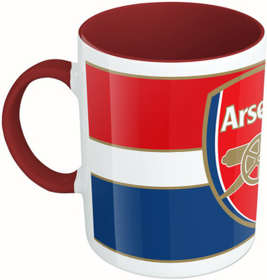 

MiiCreations Printed Two Tone Maroon And White Arsenal Football Club Ceramic Mug(325 ml)