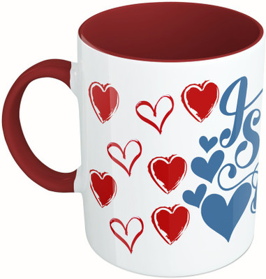 

MiiCreations Printed Two Tone Maroon And White I Still Do Ceramic Mug(325 ml)