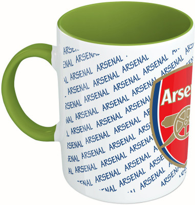 

MiiCreations Printed Two Tone Green And White Arsenal Football Team Ceramic Mug(325 ml), Multicolor