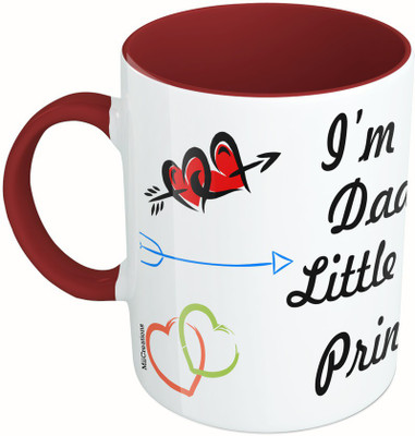

MiiCreations Printed Two Tone Maroon And White I'M Daddy's Little Princess Ceramic Mug(325 ml)