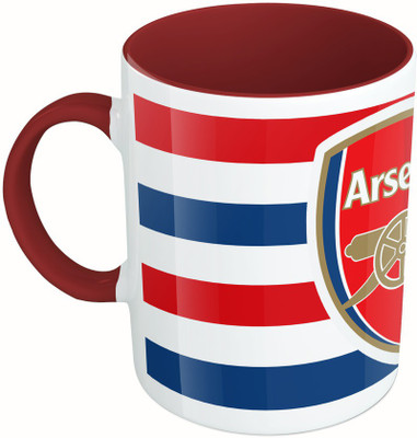 

MiiCreations Printed Two Tone Maroon And White Football Club Ceramic Mug(325 ml)