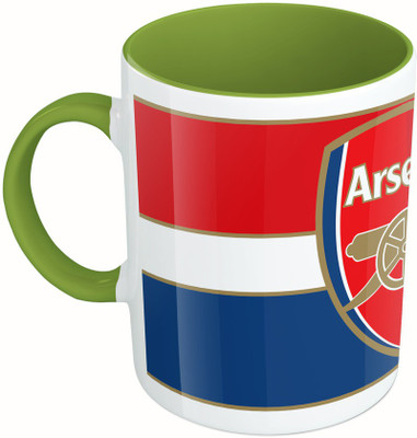 

MiiCreations Printed Two Tone Green And White Arsenal Football Club Ceramic Mug(325 ml), Multicolor