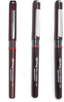 

Rotring Tikky Graphic Fibre Tip Fineliner Pen(Pack of 3)