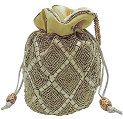 

RIPR Satin design party Potli(Gold)