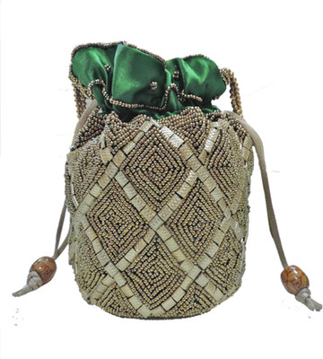 

RIPR Satin Party Potli(Green)