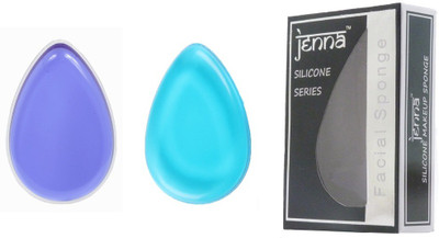 

Jenna Silicone Makeup Sponge - Beauty Sponge for Makeup, Concealer and Foundation – Make Up Applicator for Cosmetic Blending (BlueDrop PurpleDrop)