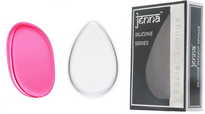 

Jenna Silicone Makeup Sponge - Beauty Sponge for Makeup, Concealer and Foundation – Make Up Applicator for Cosmetic Blending (TransparentDrop PinkLeaf)