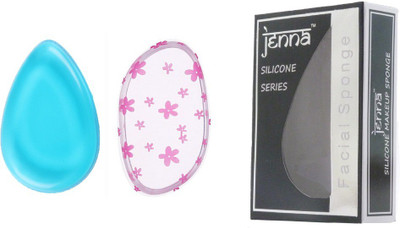 

Jenna Silicone Makeup Sponge - Beauty Sponge for Makeup, Concealer and Foundation – Make Up Applicator for Cosmetic Blending (PinkFlower BlueDrop)