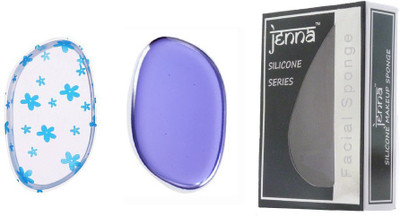

Jenna Silicone Makeup Sponge - Beauty Sponge for Makeup, Concealer and Foundation – Make Up Applicator for Cosmetic Blending (PurpleLeaf BlueFlower)