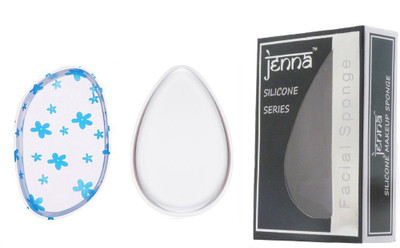 

Jenna Silicone Makeup Sponge - Beauty Sponge for Makeup, Concealer and Foundation – Make Up Applicator for Cosmetic Blending (TransparentDrop BlueFlower)