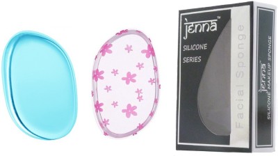 

Jenna Silicone Makeup Sponge - Beauty Sponge for Makeup, Concealer and Foundation – Make Up Applicator for Cosmetic Blending (PinkFlower BlueLeaf)