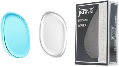

Jenna Silicone Makeup Sponge - Beauty Sponge for Makeup, Concealer and Foundation – Make Up Applicator for Cosmetic Blending (TransparentLeaf BlueLeaf)